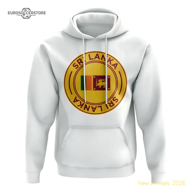 Sri Lanka Football Badge Hoodie (White)-Football Shirts Shop