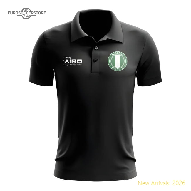 Nigeria Football Polo Shirt (Black)-Football Shirts Shop