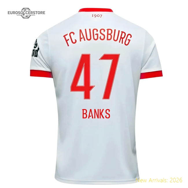2025-2026 FC Augsburg Home Shirt (Banks 47)-Football Shirts Shop