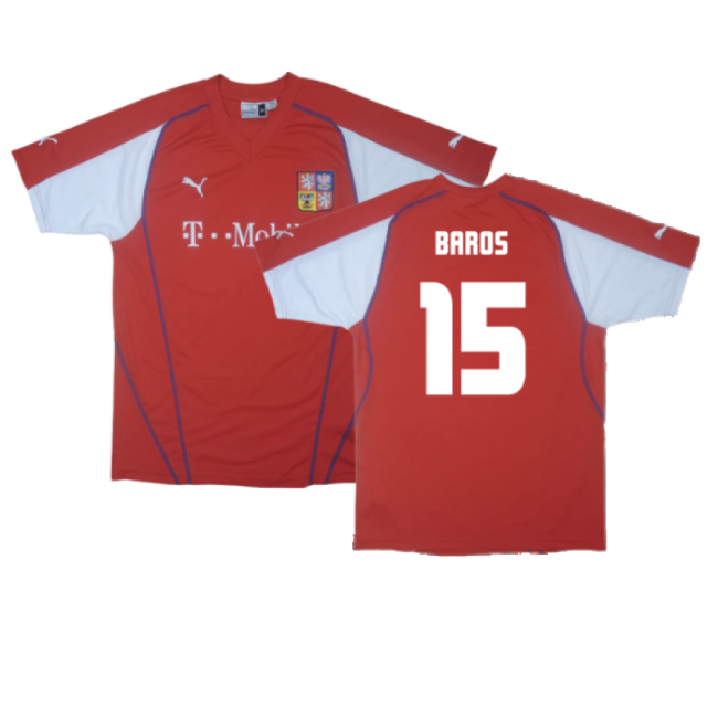 Czech Republic 2003-04 Home Shirt ((Excellent) XL) (Baros 15)-Football Shirts Shop