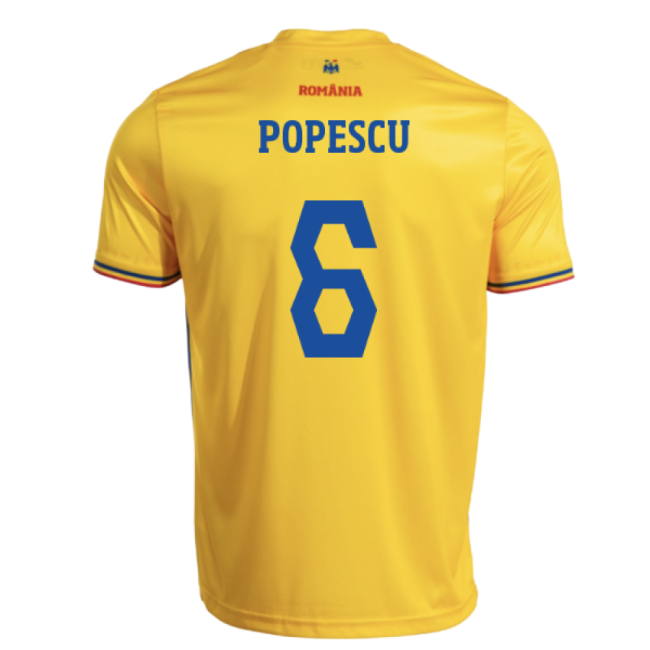 2025-2026 Romania Home Replica Shirt (Kids) (Popescu 6)-Football Shirts Shop
