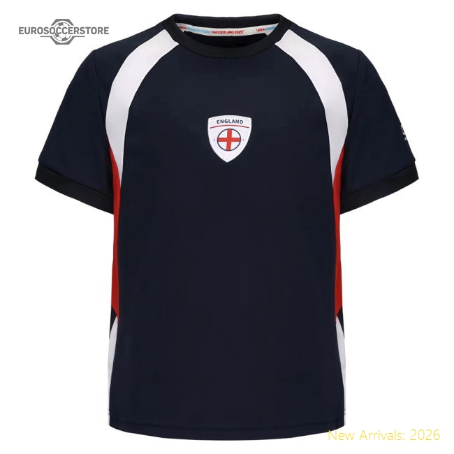 2025 England WEC Poly T-Shirt (Navy) - Kids-Football Shirts Shop