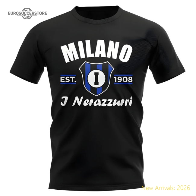 Inter Milan Established Football T-Shirt (Black)-Football Shirts Shop