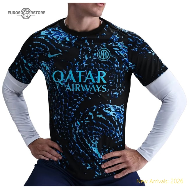 2025-2026 Inter Milan Pre Match Shirt (Black)-Football Shirts Shop