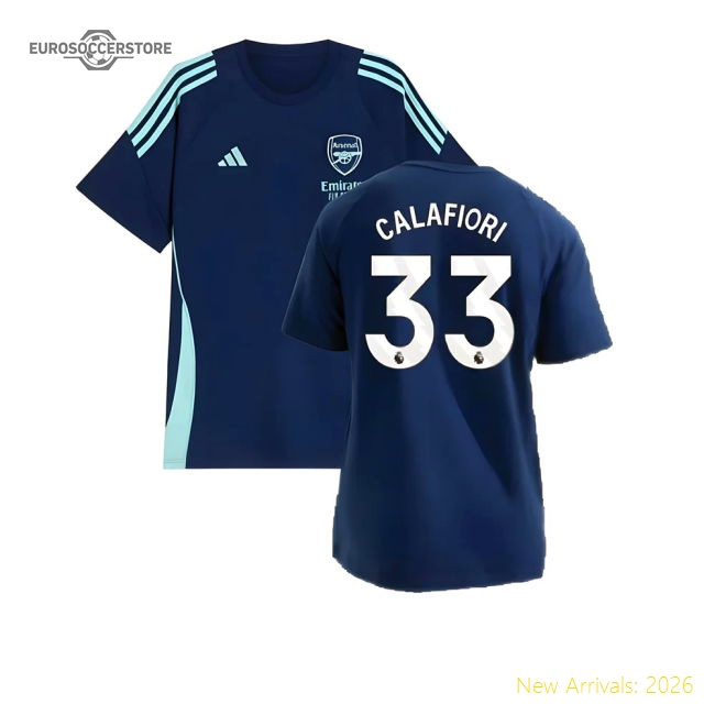 2024-2025 Arsenal Training Tee (Night Sky) (Calafiori 33)-Football Shirts Shop