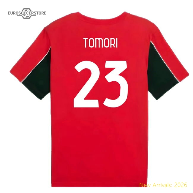2024-2025 AC Milan FtblArchive Tee (Red) (Tomori 23)-Football Shirts Shop