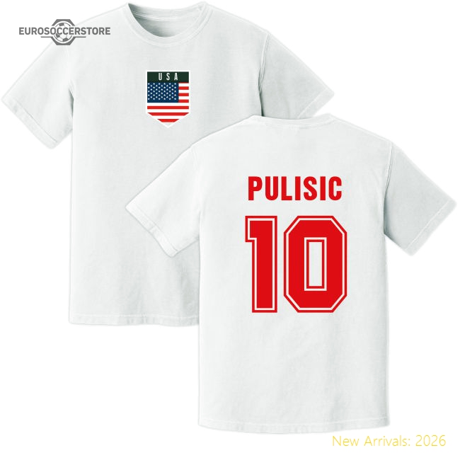 Pulisic USA Training Jersey (White)-Football Shirts Shop