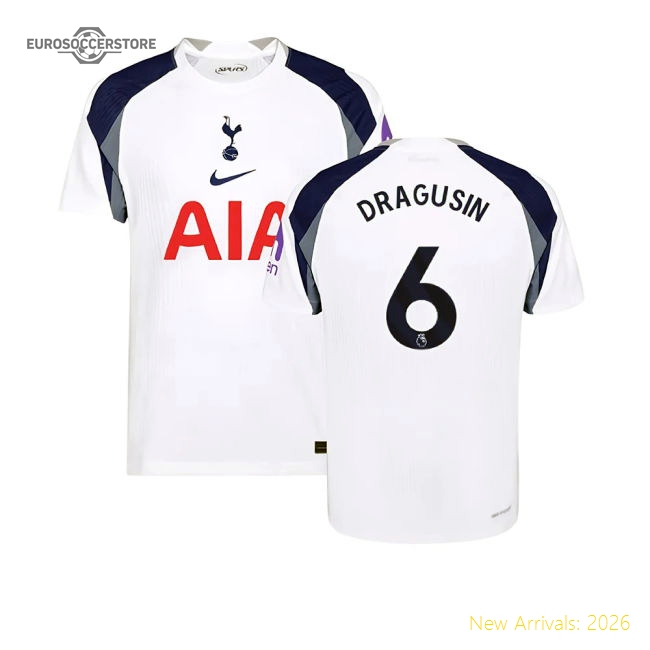 2025-2026 Tottenham Hotspur Authentic Home Shirt (Dragusin 6)-Football Shirts Shop