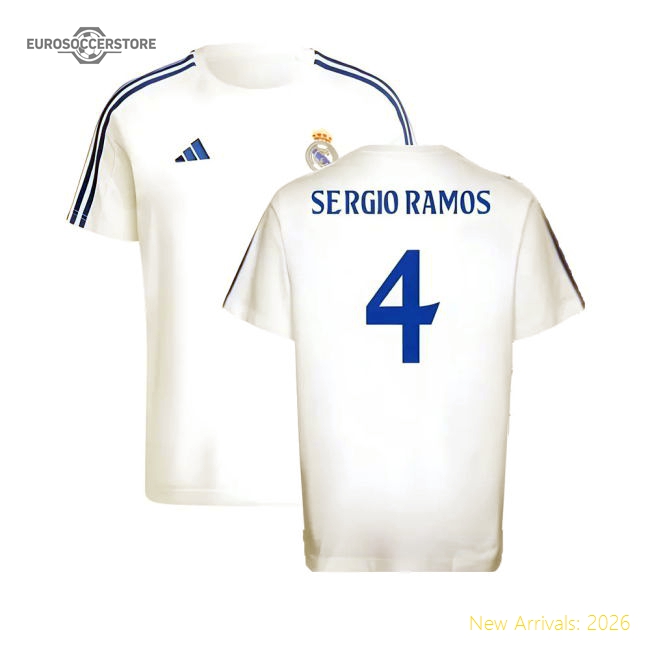 2024-2025 Real Madrid DNA Tee (White) (Sergio Ramos 4)-Football Shirts Shop