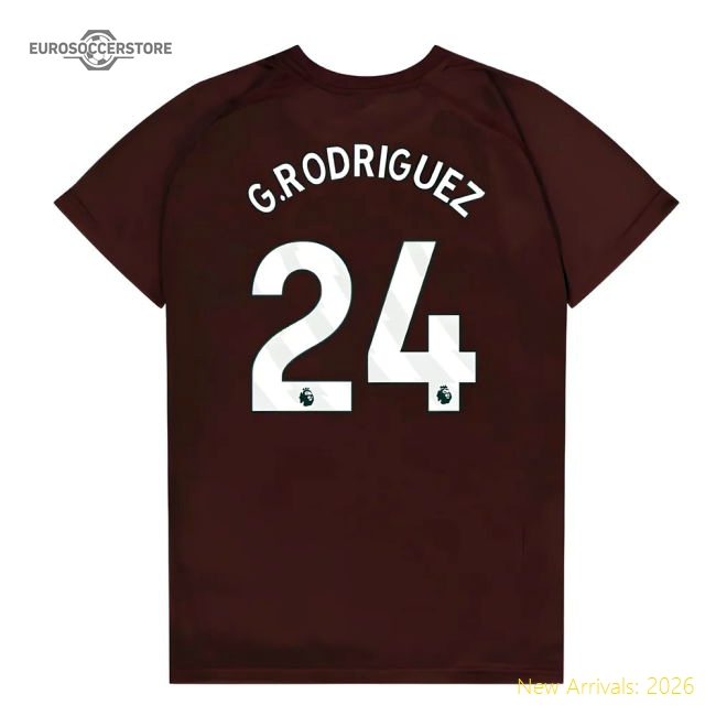 West Ham United Poly T-Shirt (Claret/Blue) - Kids (G.Rodriguez 24)-Football Shirts Shop