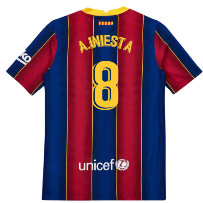 2020-2021 Barcelona Vapor Match Home Shirt (Kids) (A.INIESTA 8)-Football Shirts Shop