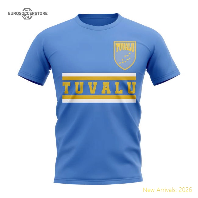 Tuvalu Core Football Country T-Shirt (Sky)-Football Shirts Shop