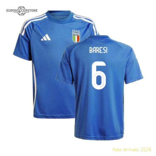 2024-2025 Italy Home Fan Jersey (Kids) (BARESI 6)-Football Shirts Shop