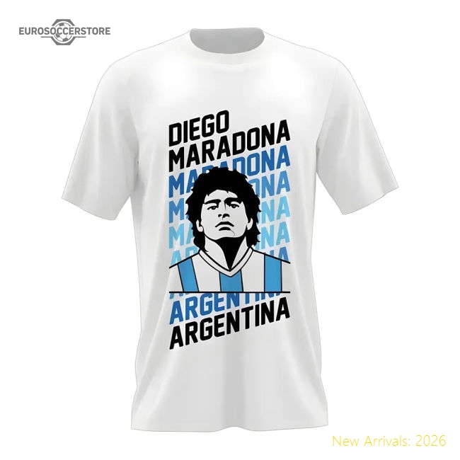 Diego Maradona Tribute Tee (White)-Football Shirts Shop