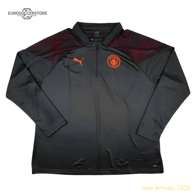 2023-2024 Man City Training Half Zip Top (Strong Grey)-Football Shirts Shop