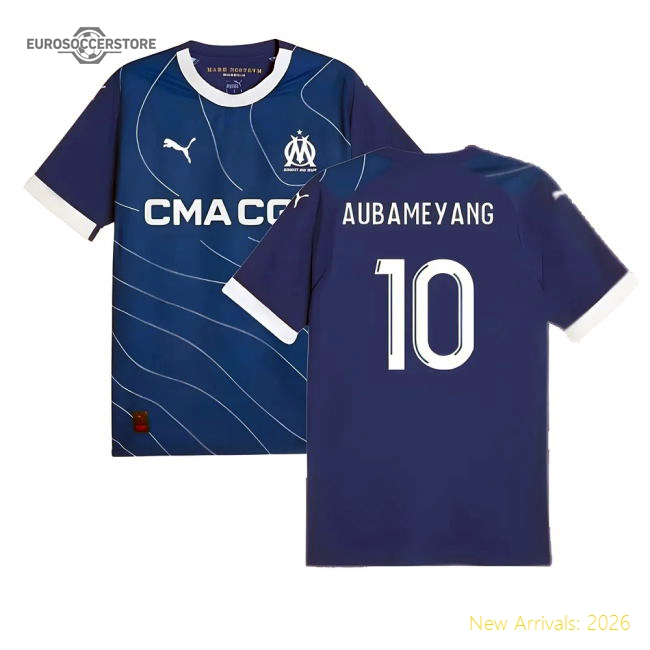 2023-2024 Marseille Away Shirt (Aubameyang 10)-Football Shirts Shop