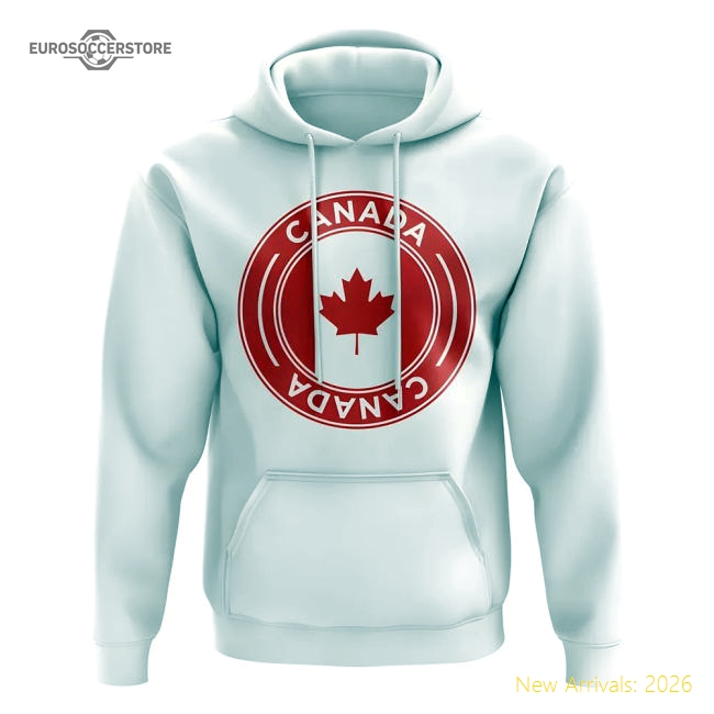 Canada Football Badge Hoodie (White)-Football Shirts Shop