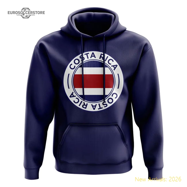 Costa Rica Football Badge Hoodie (Navy)-Football Shirts Shop