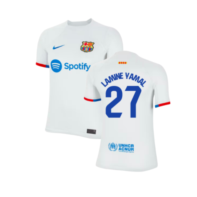 2023-2024 Barcelona Away Shirt (Ladies) (Lamine Yamal 27)-Football Shirts Shop