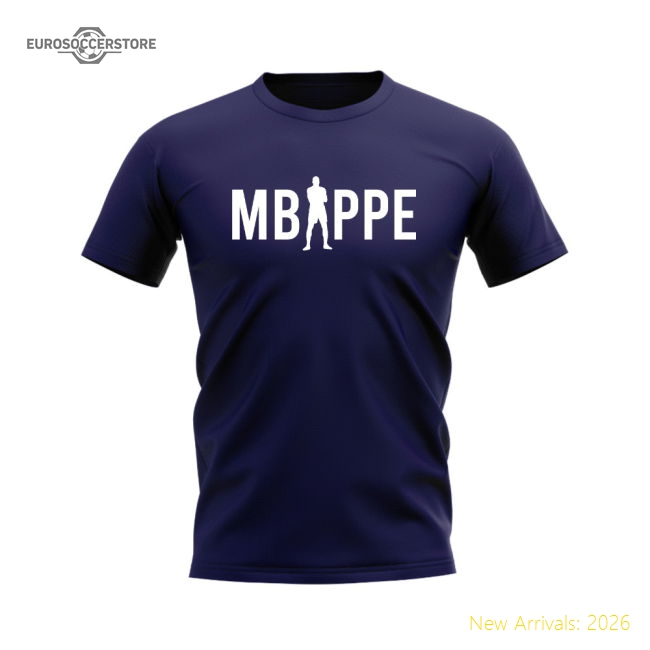 Kylian Mbappe Silhouette T-shirt (Navy)-Football Shirts Shop
