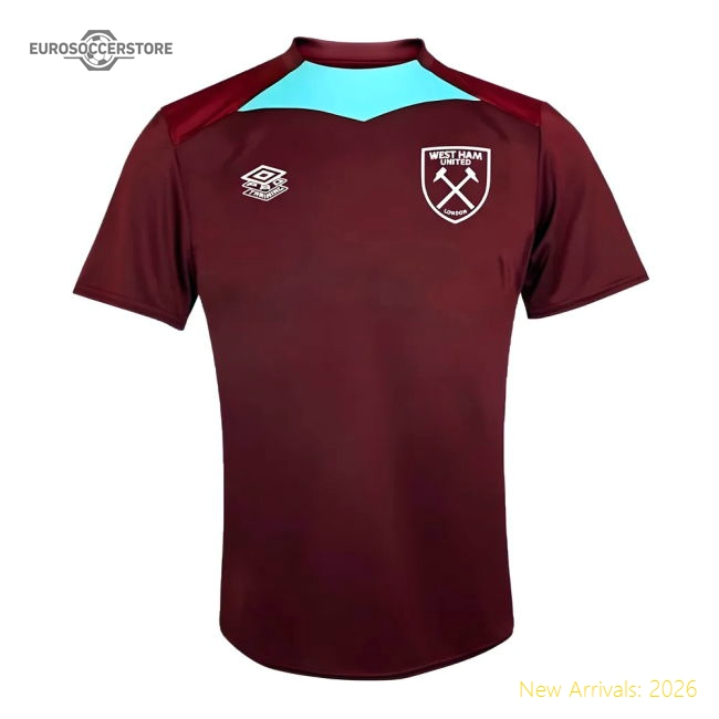 2024-2025 West Ham Training Jersey (Wine) - Kids-Football Shirts Shop