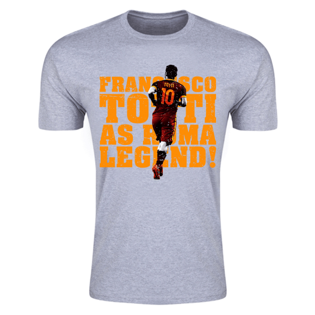 Francesco Totti Roma Legend T-Shirt (Grey)-Football Shirts Shop