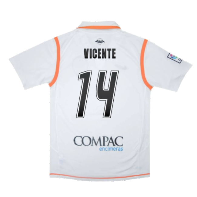 Valencia 2007-08 Home Shirt ((Excellent) S) (Vicente 14)-Football Shirts Shop