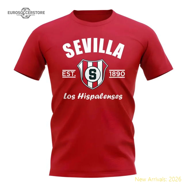 Seville Established Football T-Shirt (Red)-Football Shirts Shop