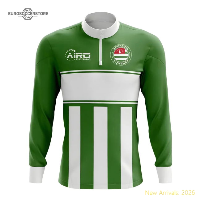 Abkazia Concept Football Half Zip Midlayer Top (Green-White)-Football Shirts Shop