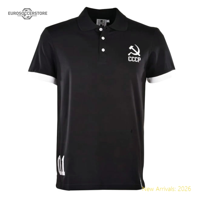 Soviet Union (CCCP) No 01 Black Polo Shirt-Football Shirts Shop
