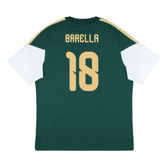 2026-2027 Italy Training Tee (Green) (Barella 18)-Football Shirts Shop