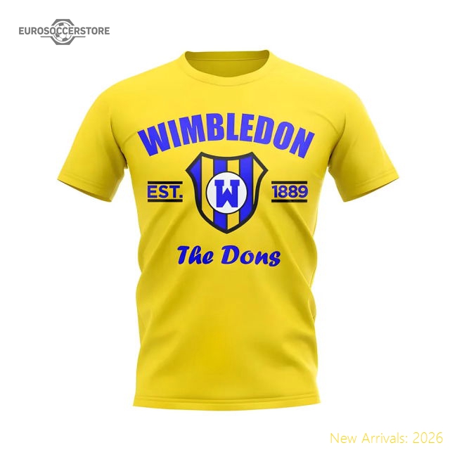 Wimbledon Established Football T-Shirt (Yellow)-Football Shirts Shop