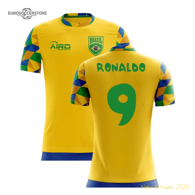 2025-2026 Brazil Home Concept Football Shirt (Ronaldo 9) - Kids-Football Shirts Shop