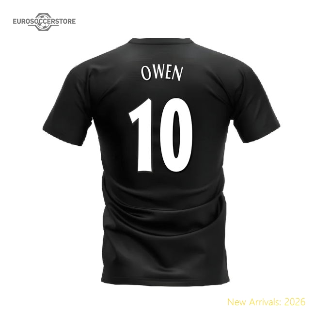 Liverpool 2000-2001 Retro Shirt T-shirt (Black) (Owen 10)-Football Shirts Shop