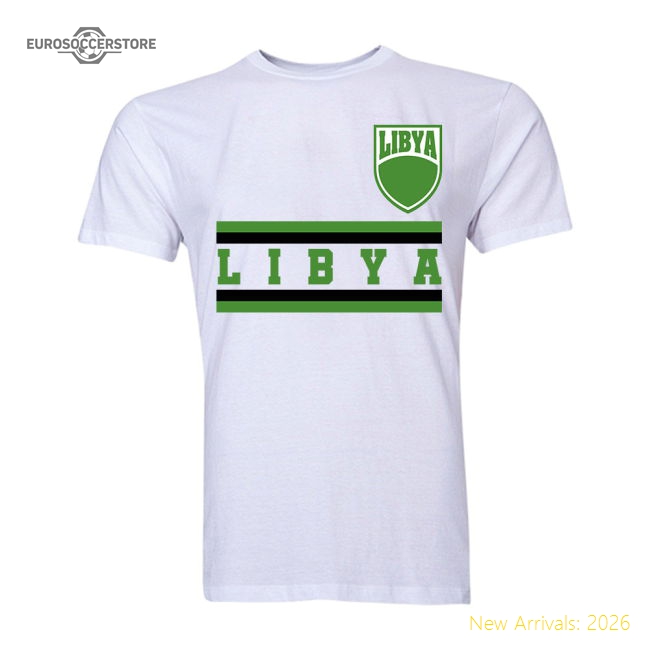 Libya Core Football Country T-Shirt (White)-Football Shirts Shop