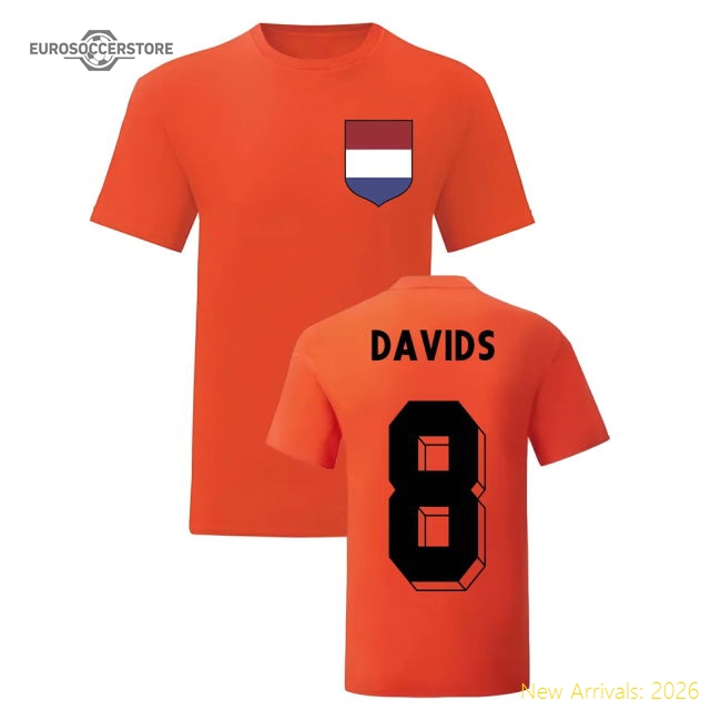 Edgar Davids Holland National Hero Tee\'s (Orange)-Football Shirts Shop
