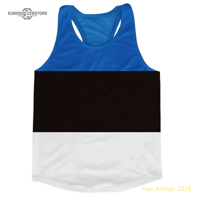 Estonia Flag Running Vest-Football Shirts Shop