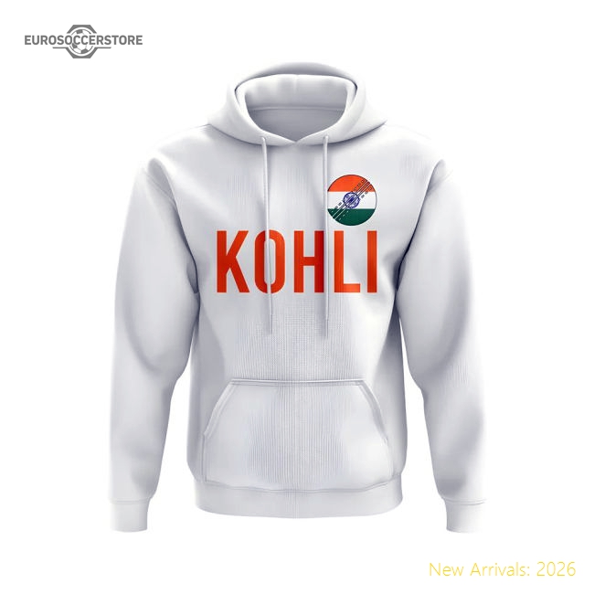 Virat Kholi India Name Hoody (White)-Football Shirts Shop