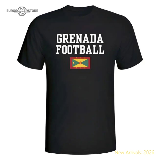 Grenada Football T-Shirt - Black-Football Shirts Shop