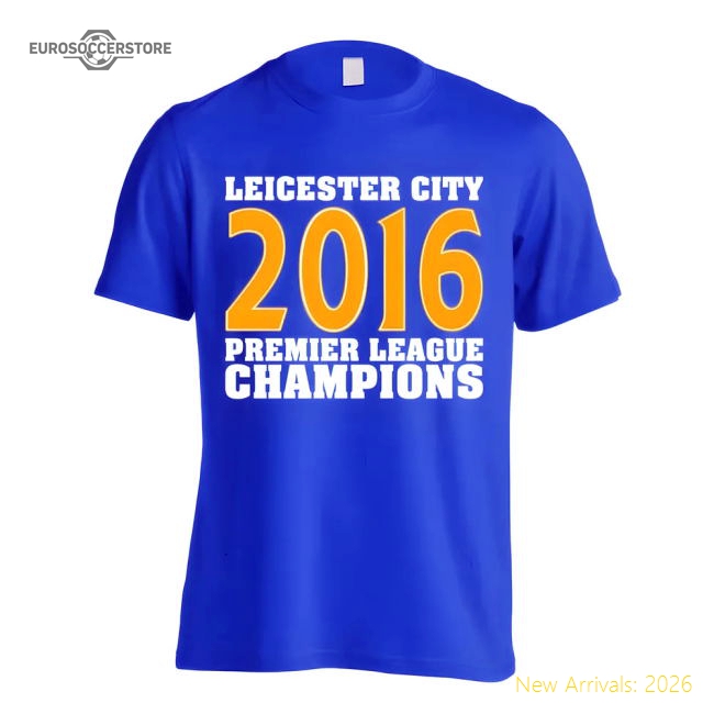 Leicester City 2016 Premier League Champions T-Shirt (Blue) - Kids-Football Shirts Shop