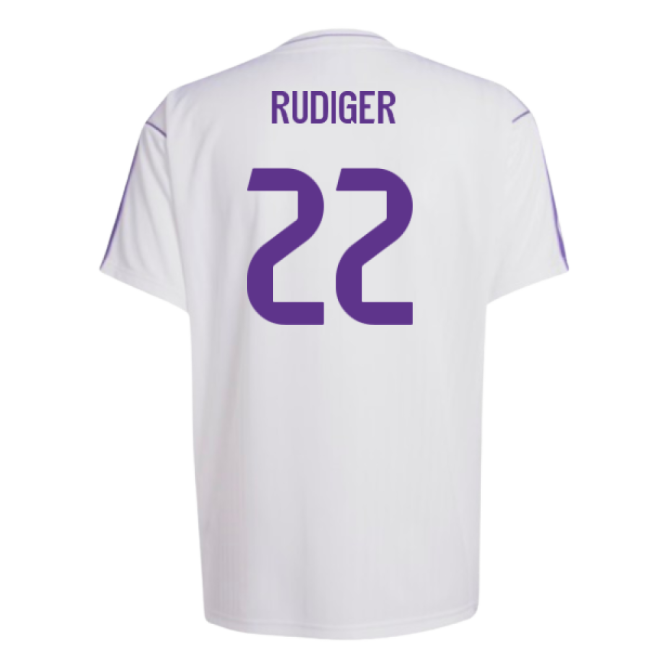 Real Madrid Terrace Icons Shirt (White) (Rudiger 22)-Football Shirts Shop