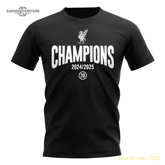 Liverpool 2024-2025 Champions T-Shirt (Black)-Football Shirts Shop