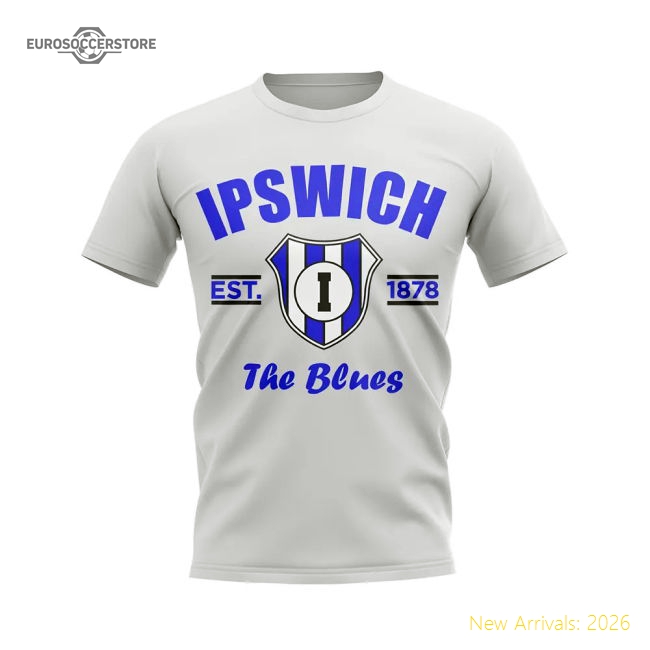 Ipswich Established Football T-Shirt (White)-Football Shirts Shop
