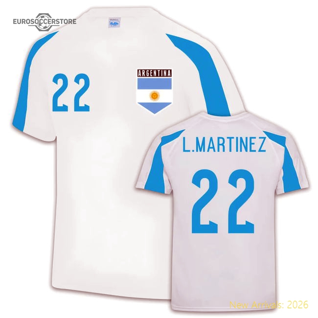 Argentina Sports training Jersey (Lautaro Martinez 22)-Football Shirts Shop