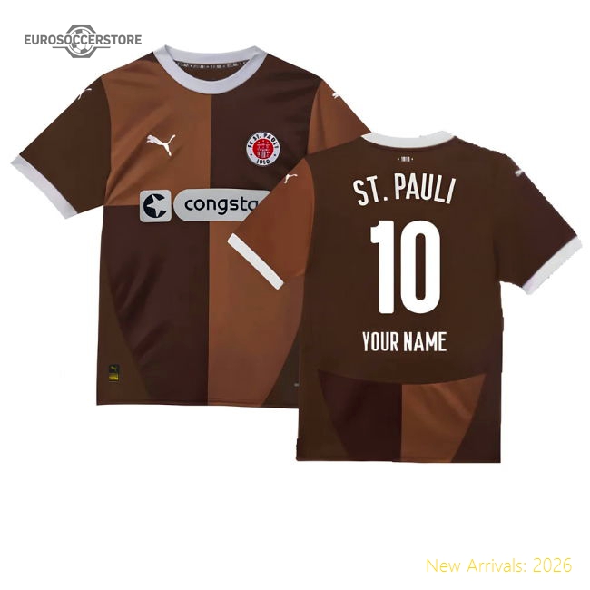 2024-2025 St Pauli Home Shirt (Your Name)-Football Shirts Shop