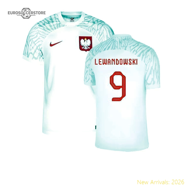 2022-2023 Poland Home Shirt (Lewandowski 9)-Football Shirts Shop