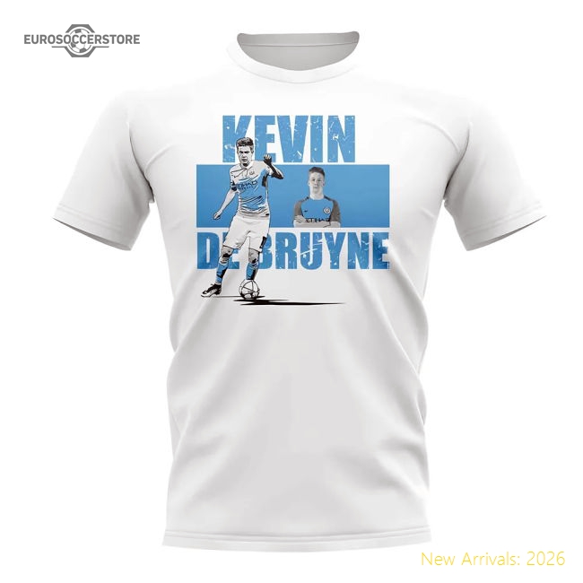 Kevin De Bruyne Player Collage T-Shirt (White)-Football Shirts Shop