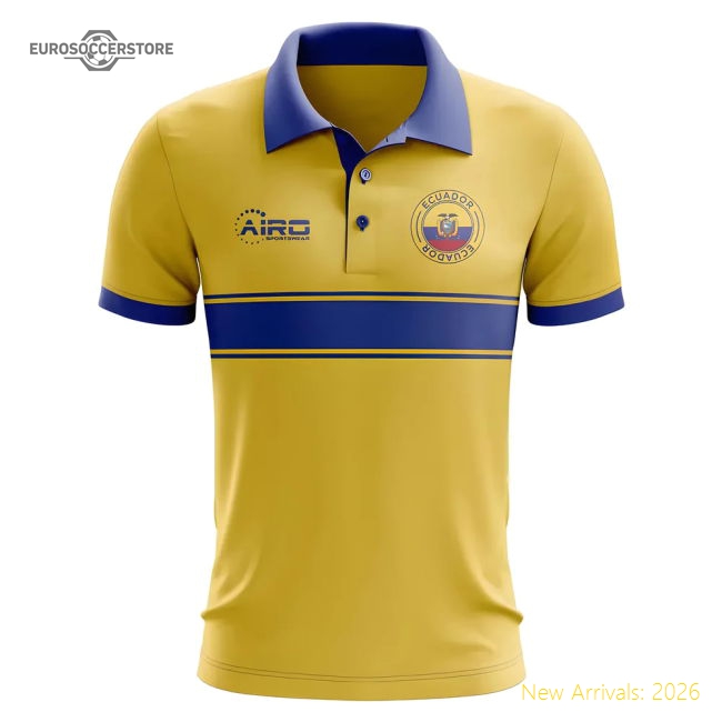 Ecuador Concept Stripe Polo Shirt (Yellow)-Football Shirts Shop