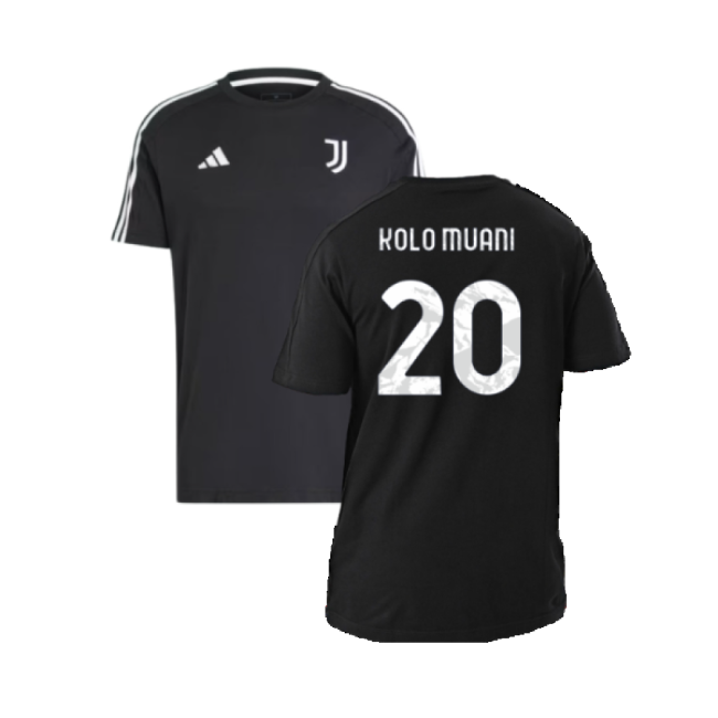 2024-2025 Juventus DNA Tee (Black) (Kolo Muani 20)-Football Shirts Shop