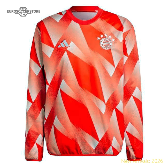 2023-2024 Bayern Munich Pre-Match Warm Top (Red)-Football Shirts Shop